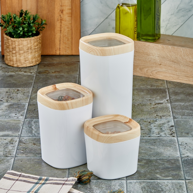 Mugiss Bonny Storage Box Wooden Veneer Cover Colorful Hopper 1 Lt M-ESK-0212