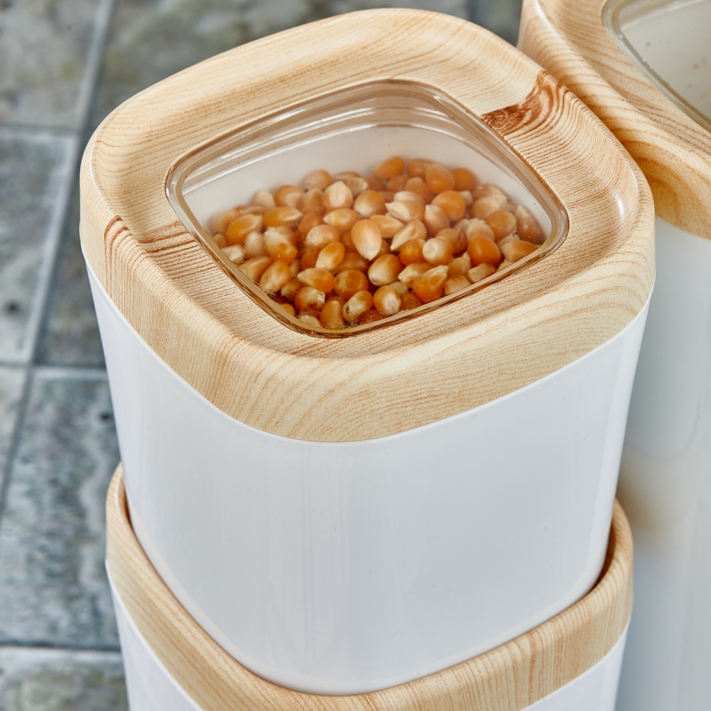 Mugiss Bonny Storage Box Wooden Veneer Cover Colorful Hopper 1 Lt M-ESK-0212