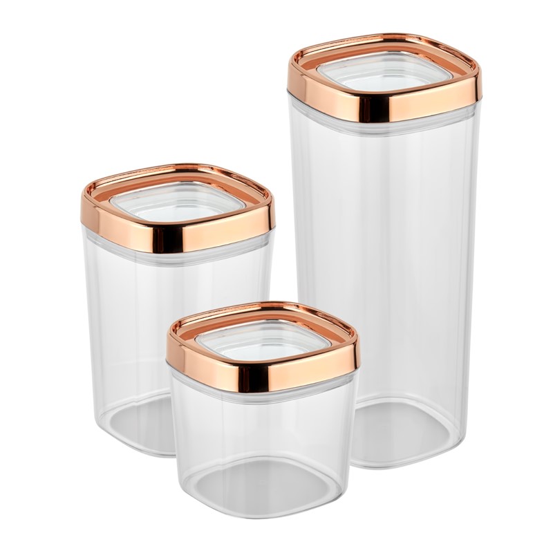 Mugiss Bonny Storage Box Set Of 3 Metallic Plate Cover 1,8Lt 1Lt 600Ml
 M-ESK-1101
