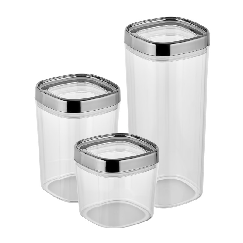 Mugiss Bonny Storage Box Set Of 3 Metallic Plate Cover 1,8Lt 1Lt 600Ml
 M-ESK-1101
