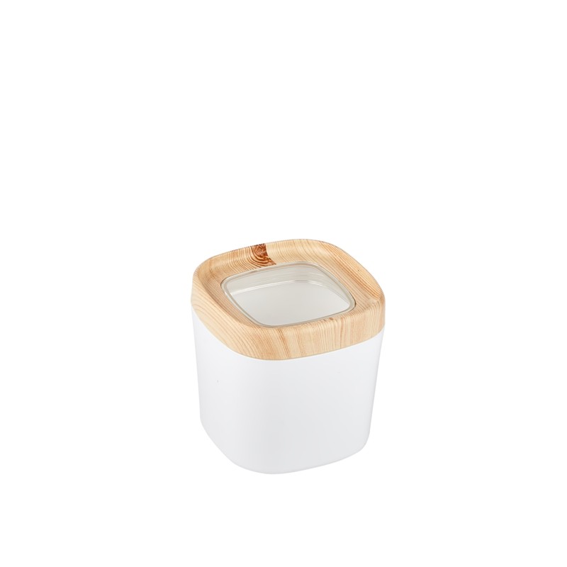 Mugiss Bonny Erzak Saklama Kabı Ahşap Kaplama Kapak Renkli Hazne 600 Ml M-ESK-0213