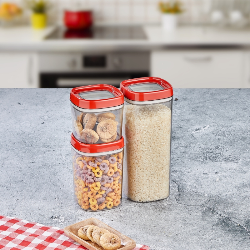 Mugiss Bonny Erzak Saklama Kabı 3lü Set 1,8Lt 1Lt 600Ml M-ESK-1001