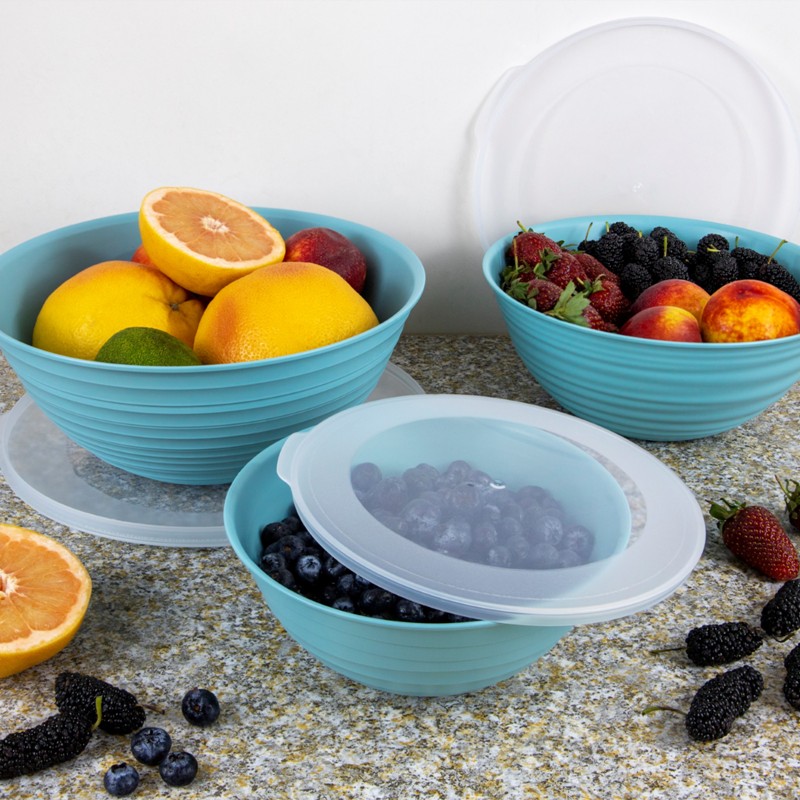 Mugiss Galaksi Desenli Kapaklı Kase 3Lü Set 3Lt 2Lt 1Lt M-KAG-3001